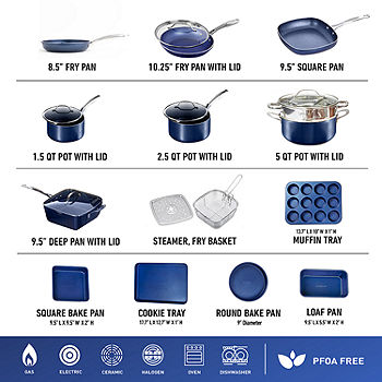 Granitestone Blue 15pc Nonstick Pots & Pans Cookware and Bakeware