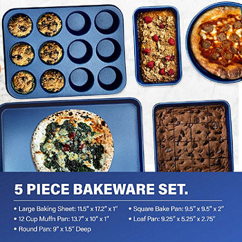 Granite Stone Blue 20 Piece Pots and Pans Set, Nonstick Cookware & Bakeware  Set
