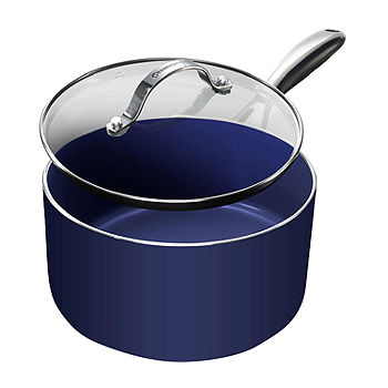 Granitestone Blue 2.5 QT Nonstick Sauce Pan with Tempered Glass