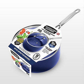 Granitestone Blue 2.5qt. Sauce Pan with Tempered Glass Lid, Color