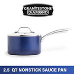 Granite Stone Blue 2.5qt. Sauce Pan with Tempered Glass Lid