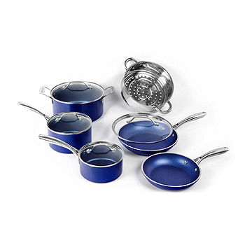 Granitestone Blue Stainless Steel 10 Piece Cookware Set