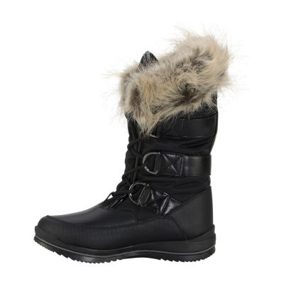 Lugz Womens Tundra Fur Water Resistant Flat Heel Winter Boots