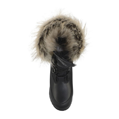 Lugz Womens Tundra Fur Water Resistant Flat Heel Winter Boots