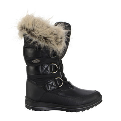 Lugz Womens Tundra Fur Water Resistant Flat Heel Winter Boots