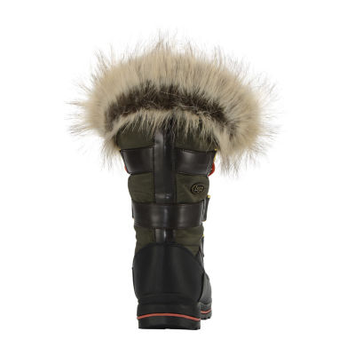 Lugz Womens Tundra Fur Water Resistant Flat Heel Winter Boots