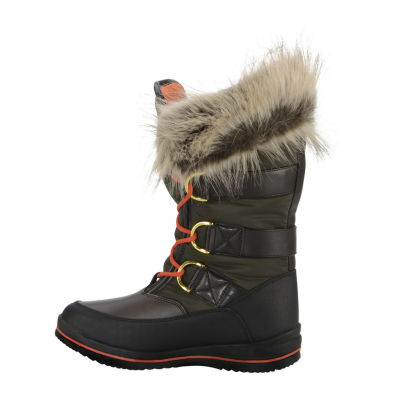 Lugz Womens Tundra Fur Water Resistant Flat Heel Winter Boots