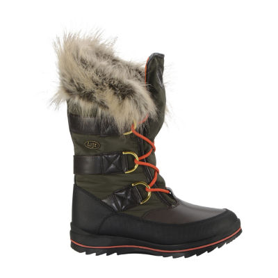 Lugz Womens Tundra Fur Water Resistant Flat Heel Winter Boots