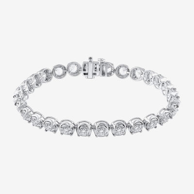 7 Ct.T.W. (H-I / I1) Womens Lab Grown White Diamond 10K White Gold 7.25 Inch Tennis Bracelet