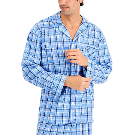 Hanes Mens Big Long Sleeve 2-pc. Pant Pajama Set, 4x-large, Blue