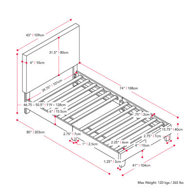 Juniper Fabric Upholstered Bed