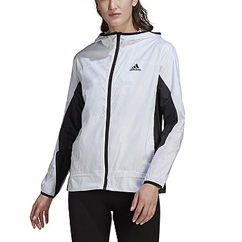 adidas Womens Midweight Anorak, Color: White - JCPenney