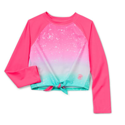 Hang Ten Big Girls Rash Guard, Color Knockout Pink JCPenney