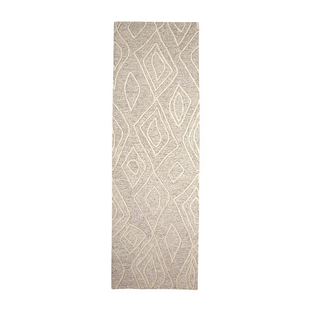 Weave And Wander Fadden Geometric Hand Tufted Indoor Rectangle Runners, One Size, White