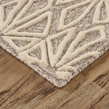 Weave And Wander Fadden Geometric Hand Tufted Indoor Rectangle Area Rugs, One Size, Brown