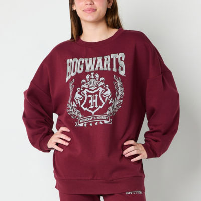 Juniors Hogwarts Harry Potter Crew Sweatshirt Womens Neck Long Sleeve