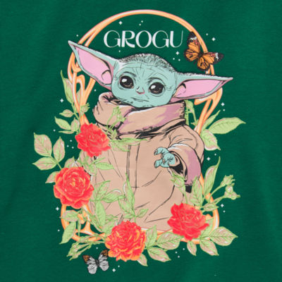 Juniors The Child Baby Yoda Crew Sweatshirt Womens Neck Long Sleeve