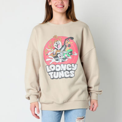 Juniors Looney Tunes Crew Sweatshirt Womens Neck Long Sleeve