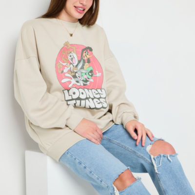 Juniors Looney Tunes Crew Sweatshirt Womens Neck Long Sleeve