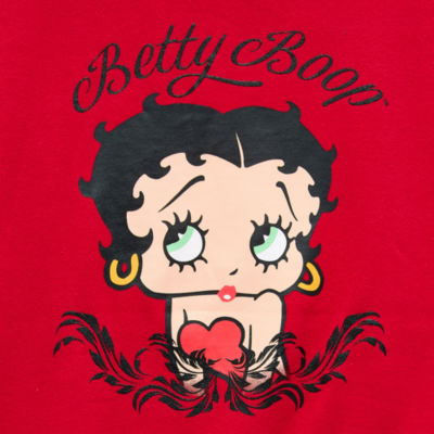 Juniors Betty Boop Crew Sweatshirt Womens Neck Long Sleeve