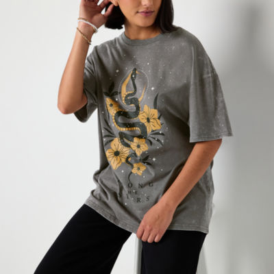 Juniors Year Of The Snake Tee Womens Crew Neck Short Sleeve Graphic T-Shirt