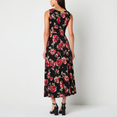 Studio 1 Womens Sleeveless Floral Maxi Dress