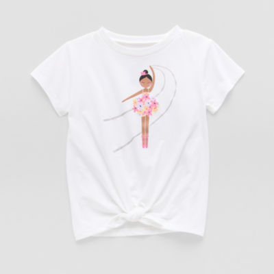 Okie Dokie Toddler & Little Girls Round Neck Short Sleeve Graphic T-Shirt
