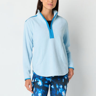 Xersion Womens Teddy Sherpa Long Sleeve Quarter-Zip Pullover