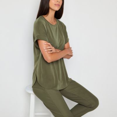 Stylus Womens Plus Crew Neck Dolman Short Sleeve T-Shirt