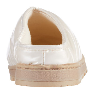 Isotoner Mikaela Nylon Puffer Hoodback Womens Memory Foam Clog Slippers