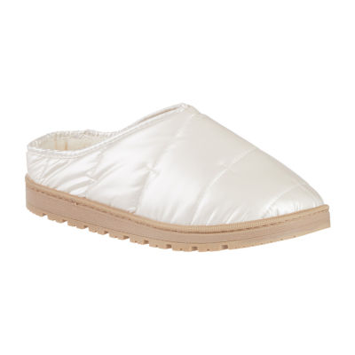 Isotoner Mikaela Nylon Puffer Hoodback Womens Memory Foam Clog Slippers