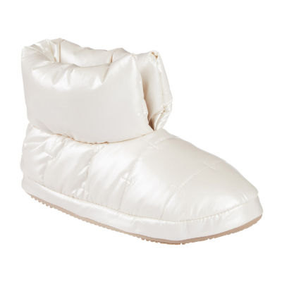 Isotoner Mikaela Nylon Puffer Womens Memory Foam Bootie Slippers
