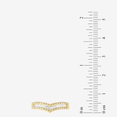 Chevron 1/4 CT.T.W. Natural Diamond 10K Gold Chevron Wedding Band