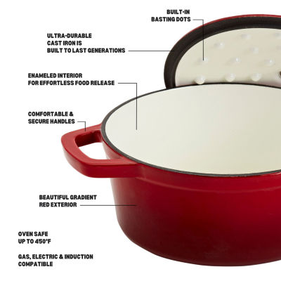Smith & Clark Cast Iron 5-qt. Round Dutch Oven