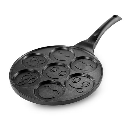 Megachef Face Emoji 10.5 Pancake Pan, One Size, Black