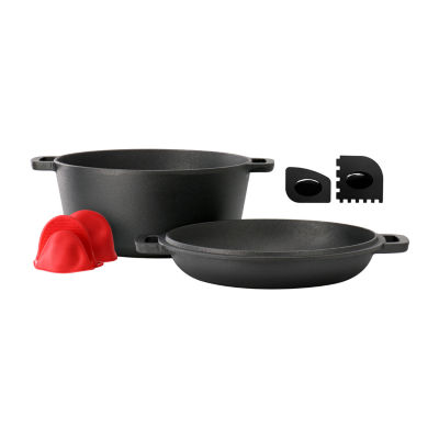 Megachef Cast Iron 2-In-1 Dutch Oven and Skillet