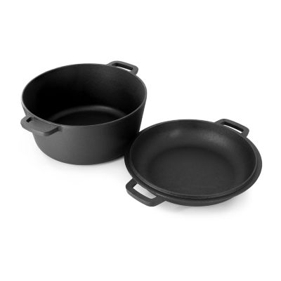 Megachef Cast Iron 2-In-1 Dutch Oven and Skillet