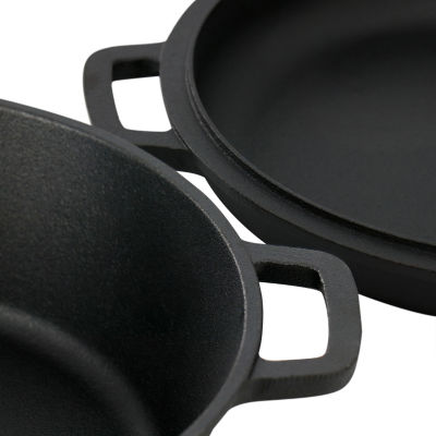 Megachef Cast Iron 2-In-1 Dutch Oven and Skillet