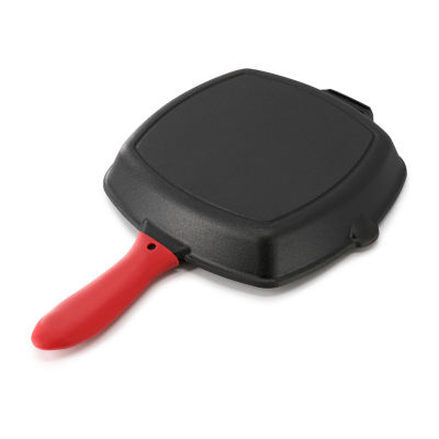 MegaChef Pre-Seasoned Cast Iron 10.4" Griddle with Glass Lid