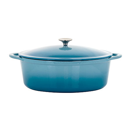 Megachef Enameled Cast Iron Oval 2-pc. Casserole Dish, One Size, Blue