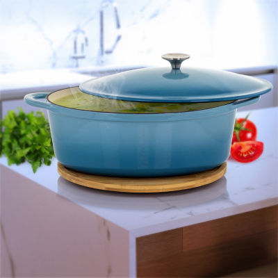 Megachef Enameled Cast Iron Oval 2-pc. Casserole Dish