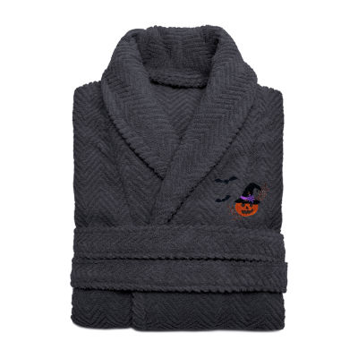 Linum Home Textiles Halloween Herringbone Bathrobe Unisex Adult Long Sleeve Long Length Robe