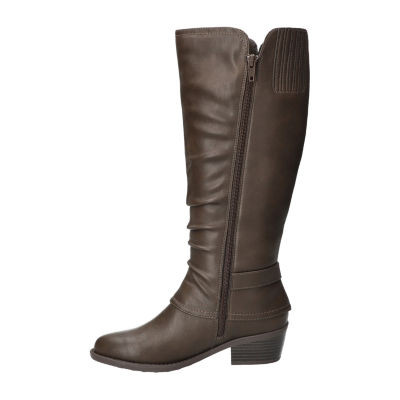 Easy Street Womens Tenille Plus Wide Calf Stacked Heel Riding Boots