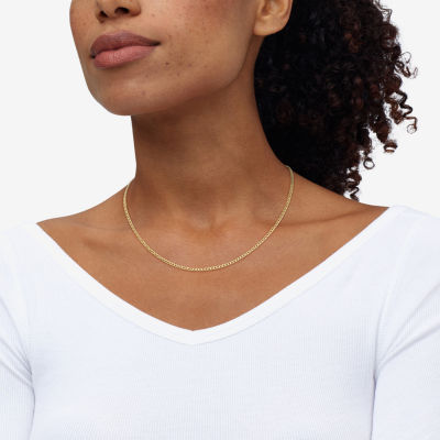 Made in Italy Womens 14K Gold 18 Inch Curb Chain Necklace