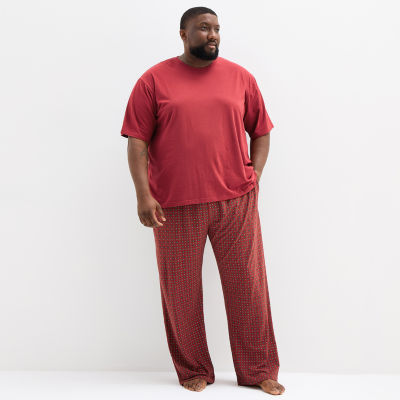 Stafford Super Soft Mens Crew Neck Short Sleeve Big and Tall Pajama Top