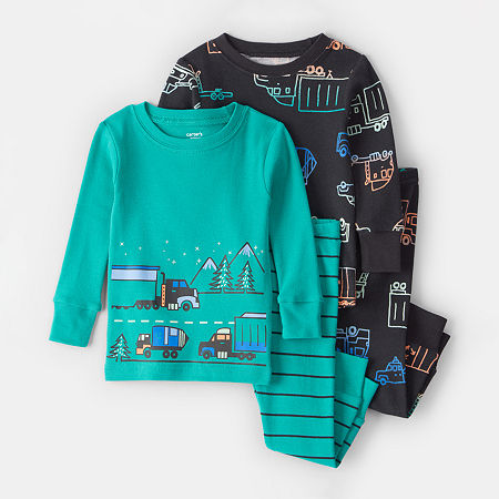 Carter's Baby Boys Round Neck Long Sleeve 4-pc. Pajama Sets, 18 Months, Blue