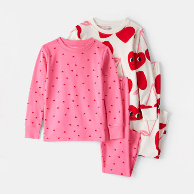 Carter's Baby Girls Round Neck Long Sleeve 4-pc. Pajama Sets