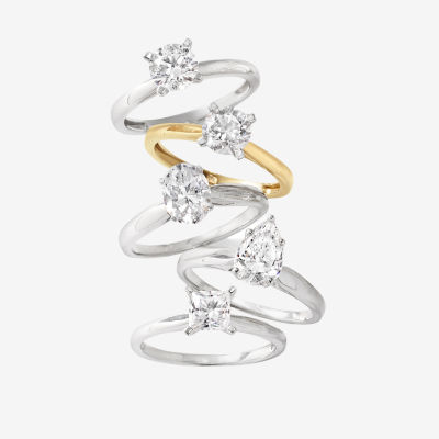 1 CT. Lab-Grown (G-H / SI1-SI2) Diamond Princess-cut Solitaire Engagement Ring 10K Gold