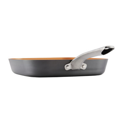 Ayesha Curry Grill Pan, Deep Square, Porcelain Enamel, 11.25 Inch