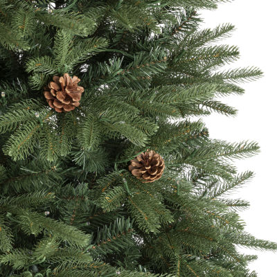 Glitzhome 7 Foot Pre-Lit Fir Christmas Tree